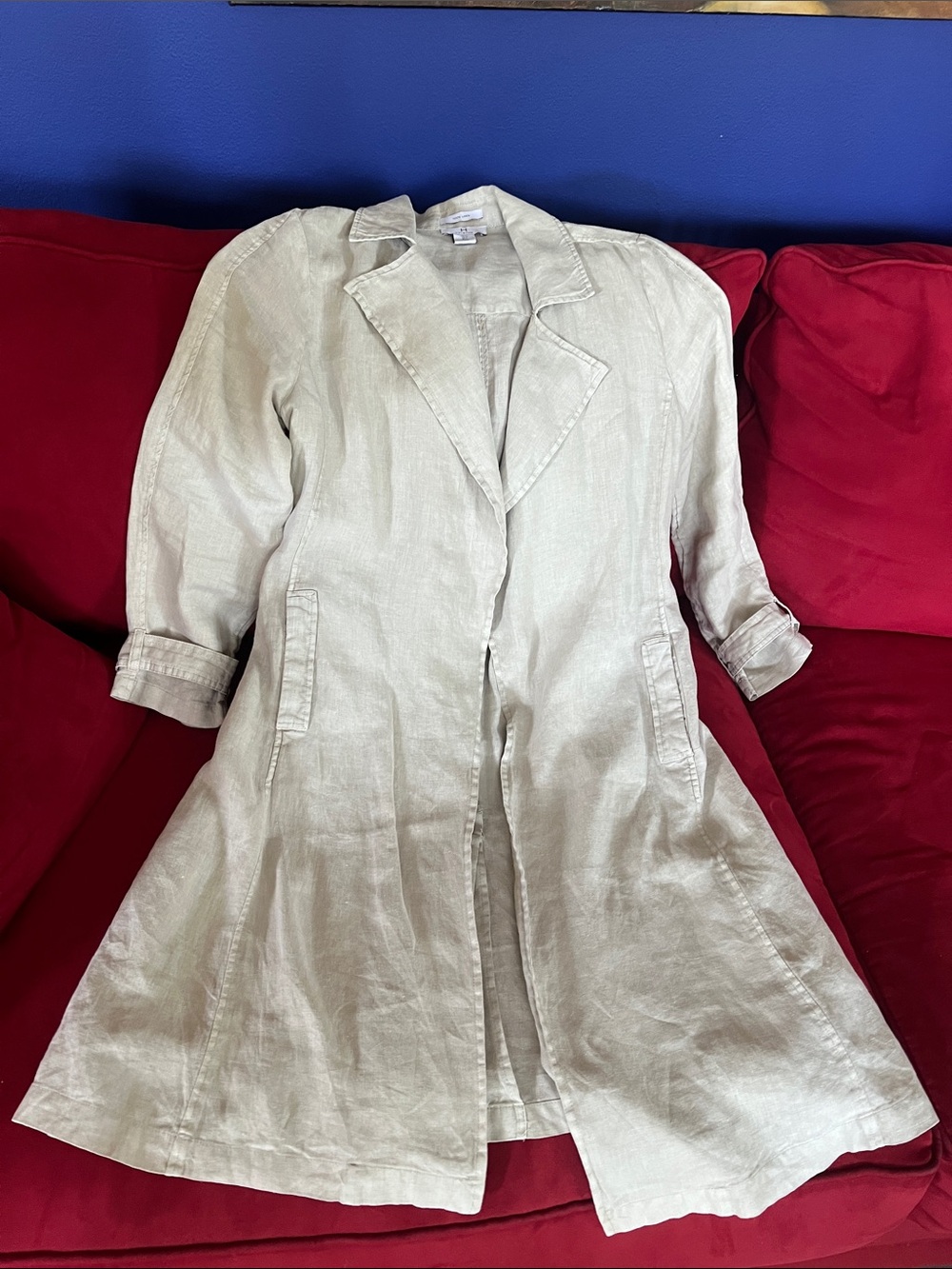 H by Halston  Khak iMidi Trench coat